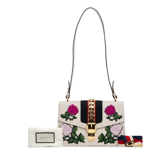 Pre-Loved Gucci Small Floral Embroidered Sylvie Crossbody Bag - Picture 9 of 9